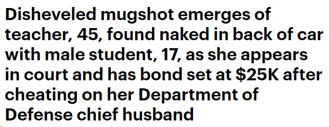 美国高中女老师性侵17岁学生被抓，丈夫被媒体发现是国防部高层官员  美国高中 女 老师 性 第1张